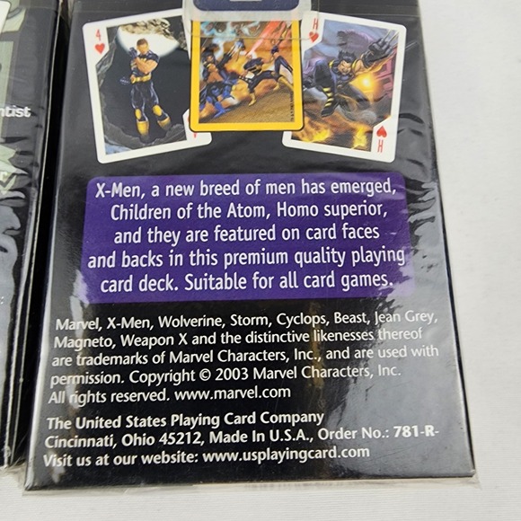 Vintage Marvel Hulk X Men Playing Cards Sealed Poker Size Bicycle Marvel Lot 2 - Picture 4 of 5